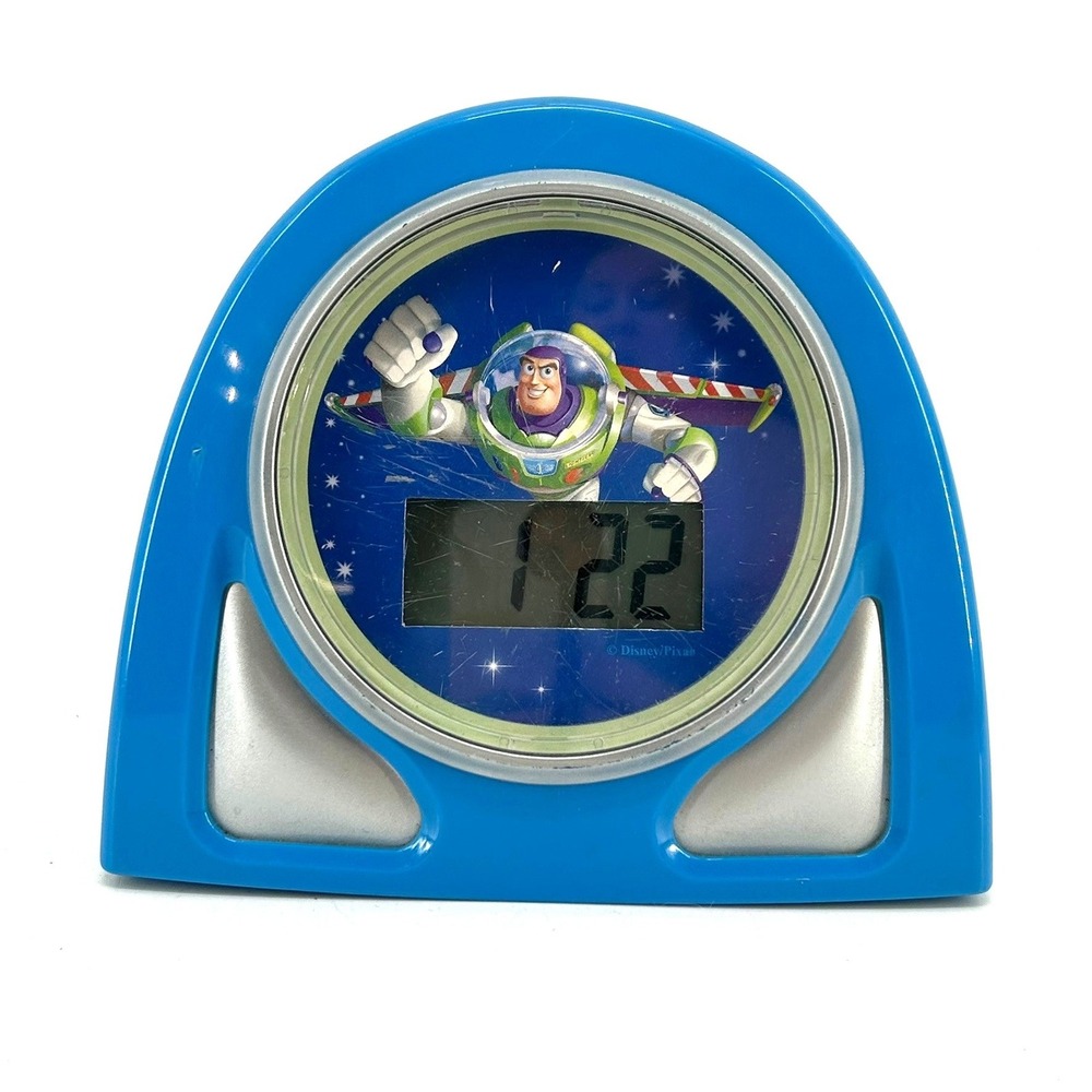 Disney Pixar Toy Story Buzz Lightyear Digital Alarm Clock Blue Space TESTED